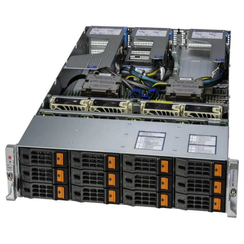 超微2025HS-TNR9004系列处理器可支持12块U.2云计算超融合服务器