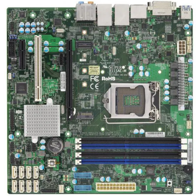 超微X11SAE-M单路主板E3-1230V5V6可以上10代家用CPU